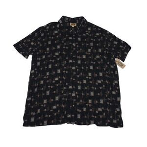 The Foundry Men's 2XL Hawaiian Shirt New With Tags‎ Black Button Up Short Sleeve